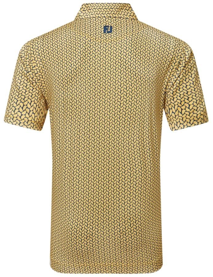FootJoy Citrus Print Lisle mens polo Herren Poloshirt, taxi/navy