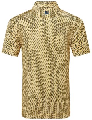 FootJoy Citrus Print Lisle mens polo Herren Poloshirt, taxi/navy