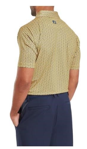 FootJoy Citrus Print Lisle mens polo Herren Poloshirt, taxi/navy