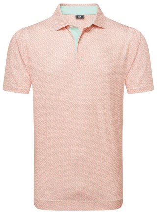 FootJoy Citrus Print Lisle Herren Poloshirt, orange/hellgrün