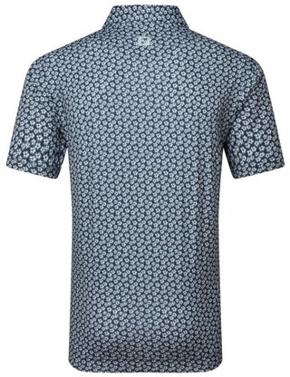 FootJoy Floral Sketch Print Herren Poloshirt, weiss/dunkelblau