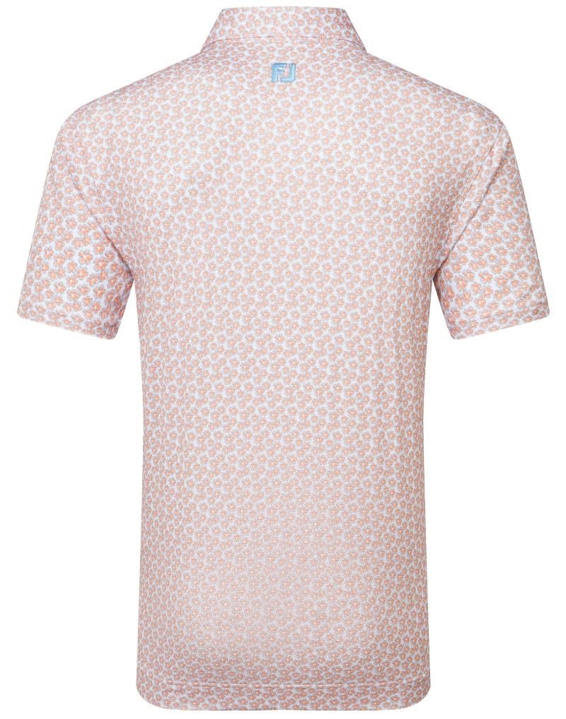 FootJoy Floral Sketch Print Herren Poloshirt, orange/weiss