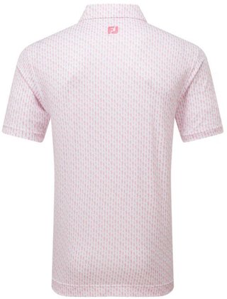 FootJoy Figure Print Lisle Herren Poloshirt, weiss/rosa