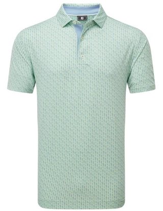 FootJoy Figure Print Lisle Herren Poloshirt, hellgrün/blau