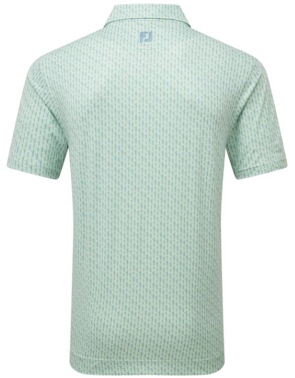 FootJoy Figure Print Lisle Herren Poloshirt, hellgrün/blau