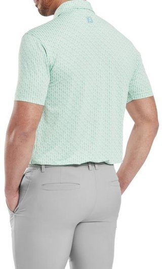 FootJoy Figure Print Lisle Herren Poloshirt, hellgrün/blau