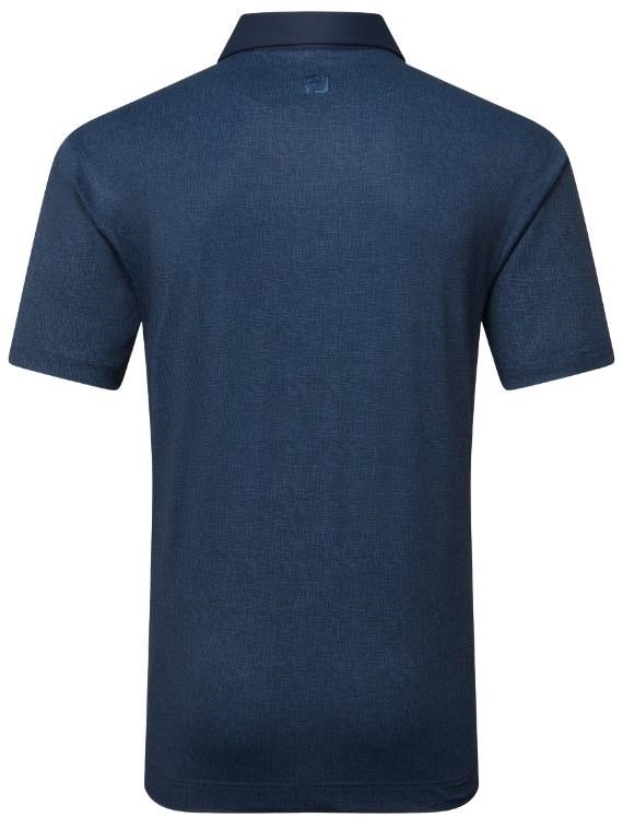 FootJoy Etched Texture Print Lisle Herren Poloshirt, dunkelblau