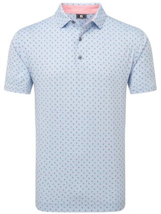 FootJoy Flower Bud Foulard Lisle Poloshirt, blau