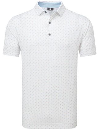 FootJoy Flower Bud Foulard Lisle Poloshirt, weiss