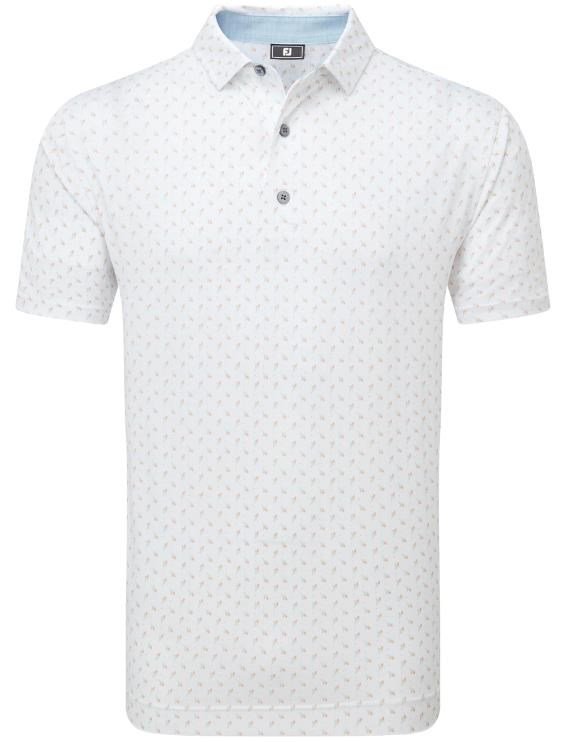 FootJoy Flower Bud Foulard Lisle Poloshirt, weiss