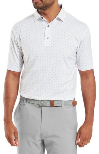 FootJoy Flower Bud Foulard Lisle Poloshirt, weiss