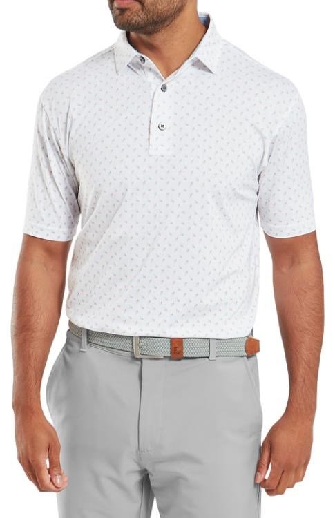FootJoy Flower Bud Foulard Lisle Poloshirt, weiss