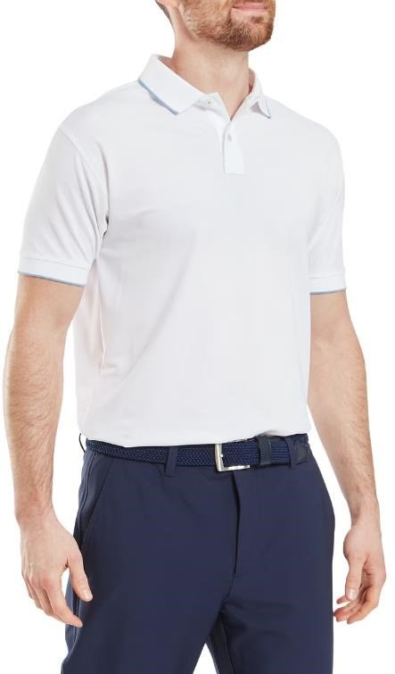 FootJoy Tipped Pique Herren Poloshirt, weiss