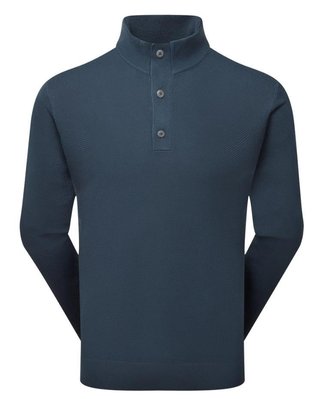 FootJoy Drirelease Button Placket Herren Knopfleisten Pullover, dark denim