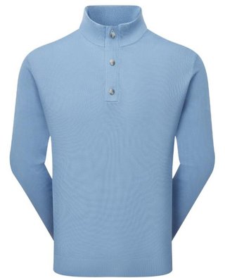 FootJoy Drirelease Button Placket Herren Knopfleisten Pullover, blau