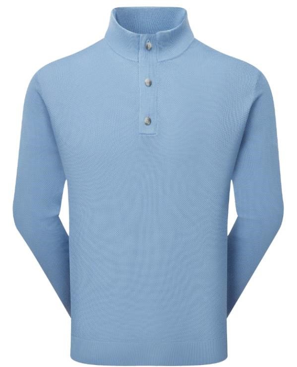 FootJoy Drirelease Button Placket Herren Knopfleisten Pullover, blau