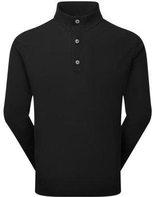 FootJoy Drirelease Button Placket Herren Knopfleisten Pullover, schwarz