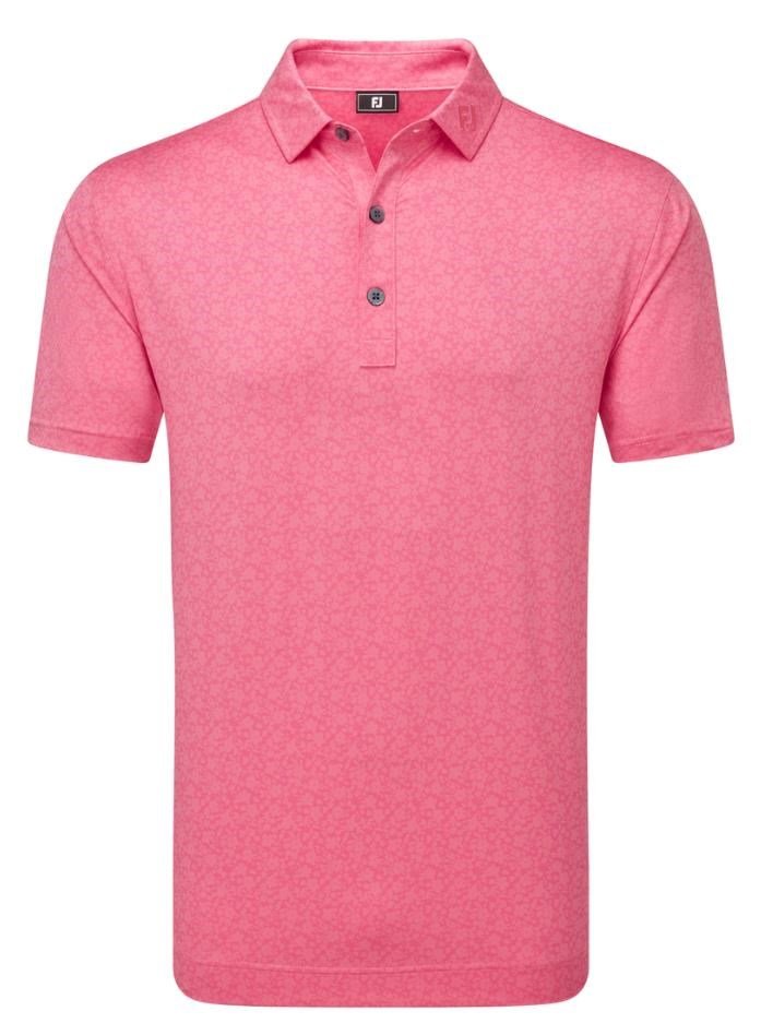 FootJoy Raker Print Lisle Herren Poloshirt, rosa
