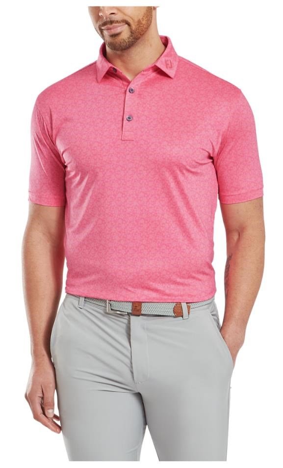 FootJoy Raker Print Lisle Herren Poloshirt, rosa