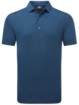 FootJoy Micro Feeder Stripe Lisle Herren Poloshirt, dunkelblau