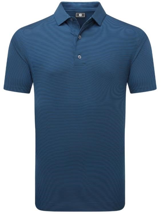 FootJoy Micro Feeder Stripe Lisle Herren Poloshirt, dunkelblau