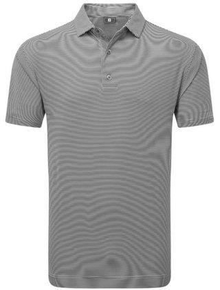 FootJoy Micro Feeder Stripe Lisle Herren Poloshirt, schwarz/weiss