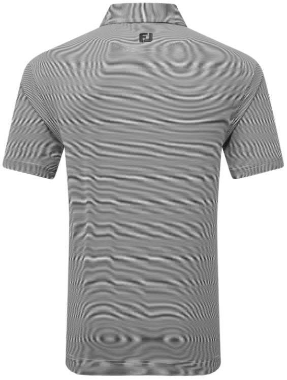 FootJoy Micro Feeder Stripe Lisle Herren Poloshirt, schwarz/weiss