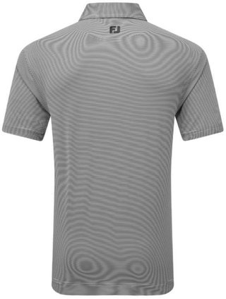 FootJoy Micro Feeder Stripe Lisle Herren Poloshirt, schwarz/weiss