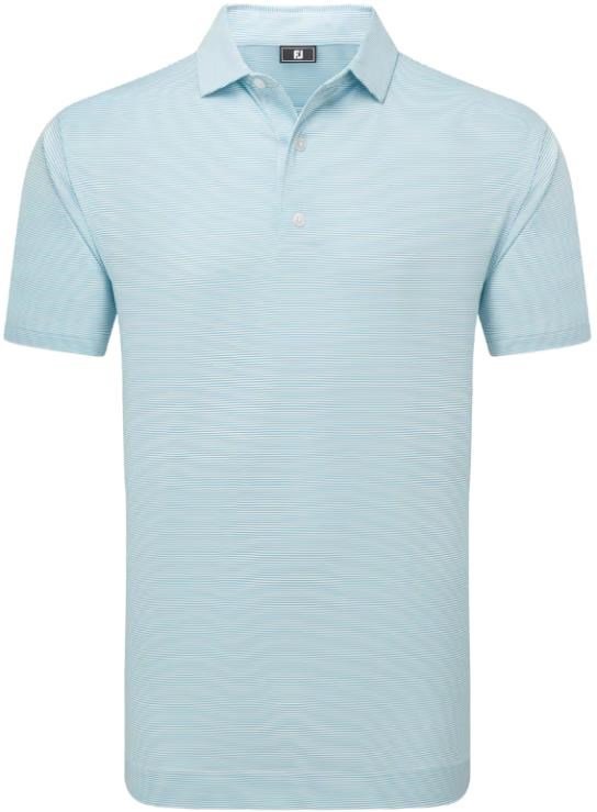 FootJoy Micro Feeder Stripe Lisle Herren Poloshirt, blau/weiss