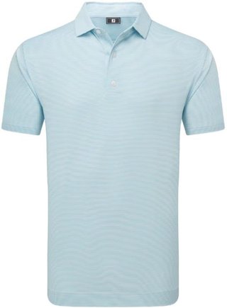 FootJoy Micro Feeder Stripe Lisle Herren Poloshirt, blau/weiss