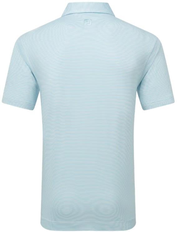FootJoy Micro Feeder Stripe Lisle Herren Poloshirt, blau/weiss