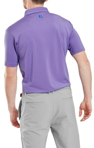 FootJoy Micro Feeder Stripe Lisle Herren Poloshirt, marine/pink
