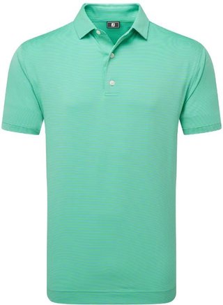FootJoy Micro Feeder Stripe Lisle Herren Poloshirt, lagoon/mint