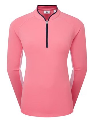 FootJoy 1/4-Zip LS Sun Protection Damen Poloshirt, pink lemonade