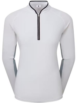 FootJoy 1/4-Zip LS Sun Protection Damen Poloshirt, weiss