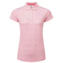 FootJoy Animal Print Cap Sleeve Lisle Damen Poloshirt, rosa