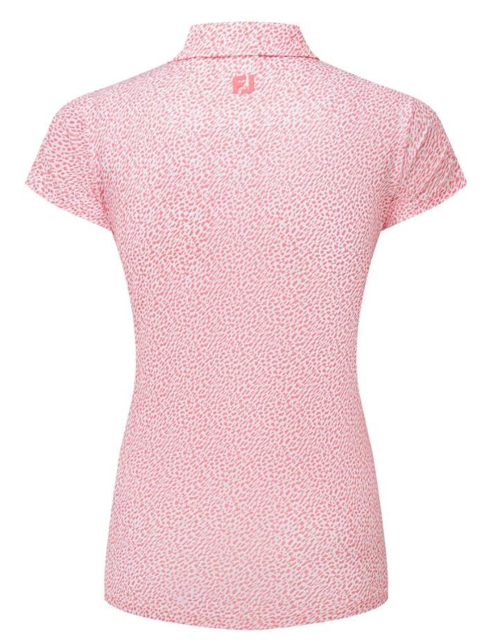 FootJoy Animal Print Cap Sleeve Lisle Damen Poloshirt, rosa