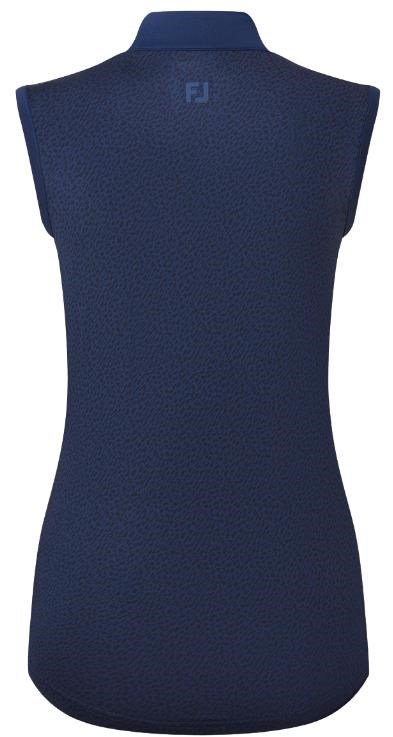 FootJoy Animal Print Sleeveless Lisle Damen Poloshirt, dunkelblau