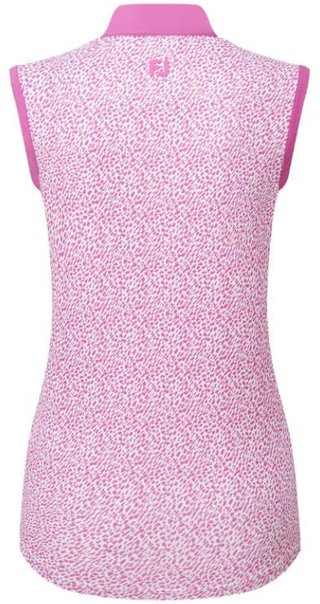 FootJoy Animal Print Sleeveless Lisle Damen Poloshirt, rosa