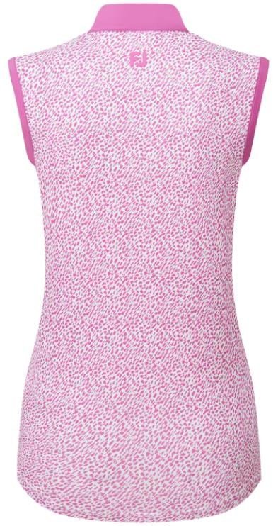 FootJoy Animal Print Sleeveless Lisle Damen Poloshirt, rosa