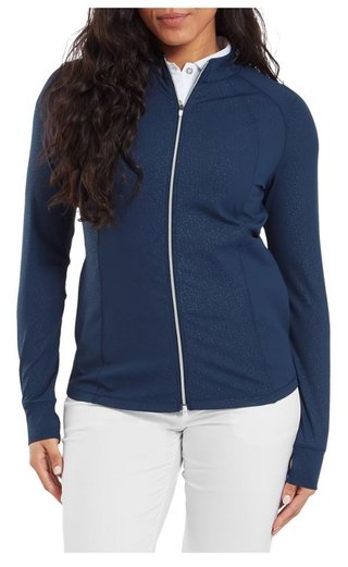 FootJoy Embossed Full-Zip Midlayer Damen Sweatshirt, dunkelblau
