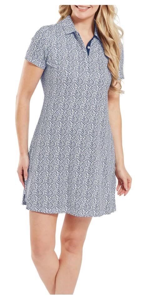 FootJoy Animal Print Damen Golfkleid, dunkelblau/weiss