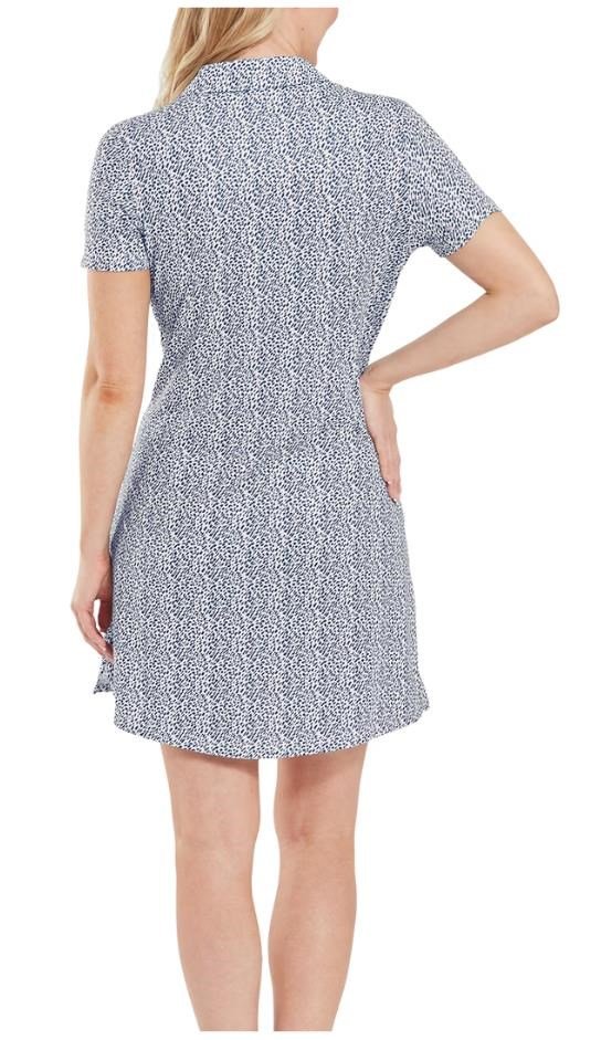 FootJoy Animal Print Damen Golfkleid, dunkelblau/weiss