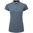FootJoy Cap Sleeve Lisle Damen Poloshirt, heather navy