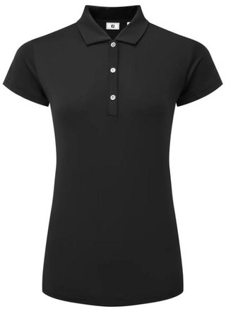 FootJoy Cap Sleeve Lisle Damen Poloshirt, schwarz