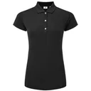 FootJoy Cap Sleeve Lisle Damen Poloshirt, schwarz
