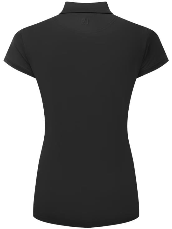 FootJoy Cap Sleeve Lisle Damen Poloshirt, schwarz