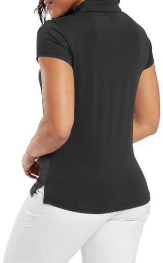 FootJoy Cap Sleeve Lisle Damen Poloshirt, schwarz
