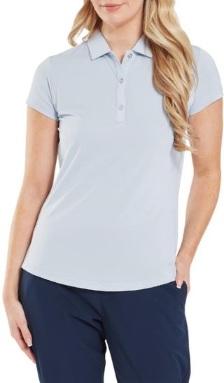 FootJoy Cap Sleeve Lisle Damen Poloshirt, skyway