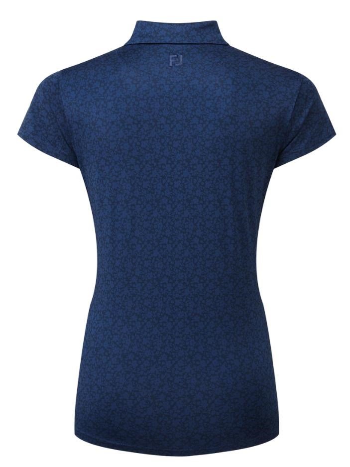 FootJoy Painted Floral Cap Sleeve Lisle Damen Poloshirt, dunkelblau